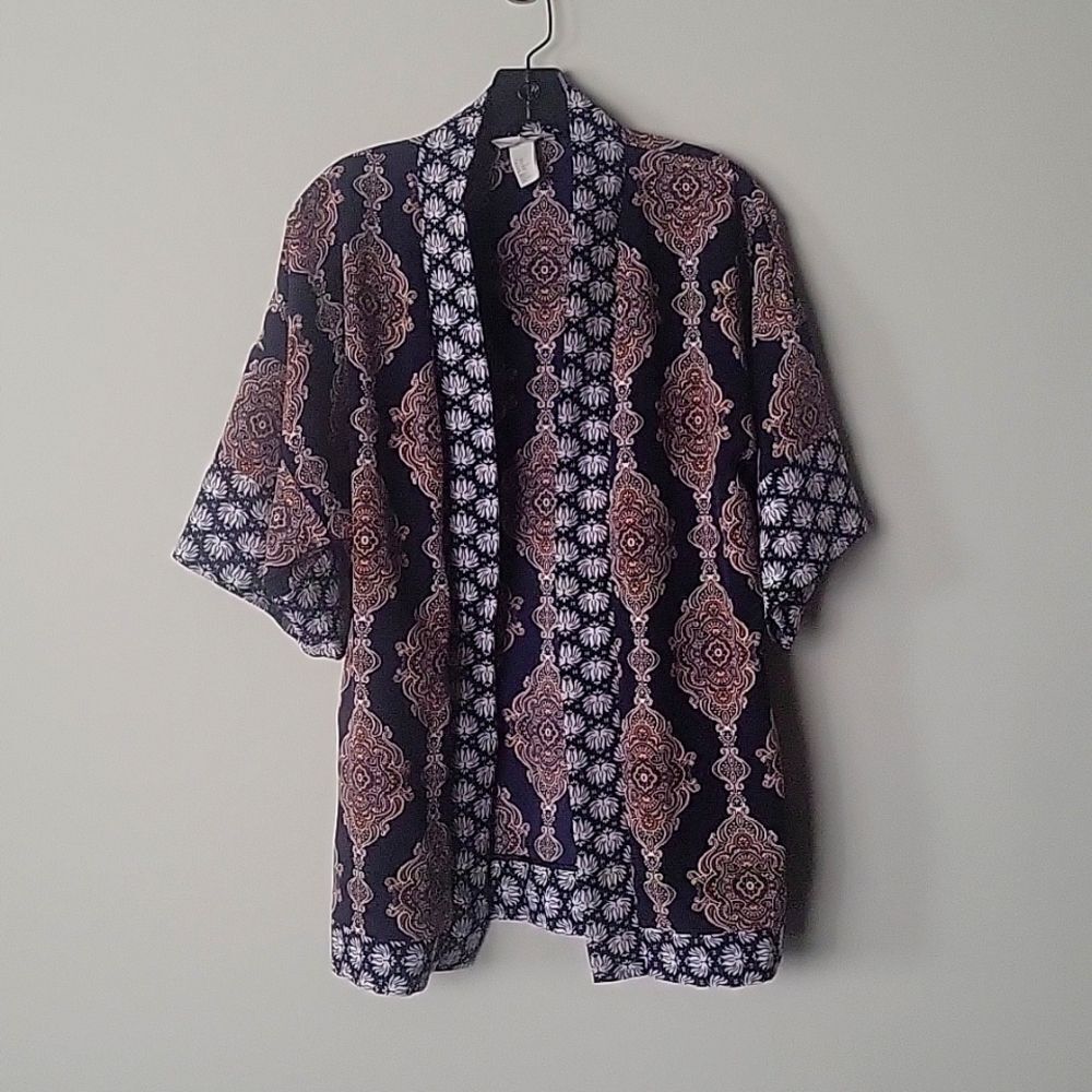 NEW Kimono XS Hippy Patchwork Floral Tunic Boho Wrap Top LagenLook Paisley Belt - Picture 2 of 13